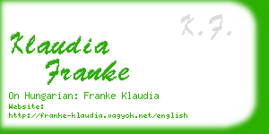 klaudia franke business card